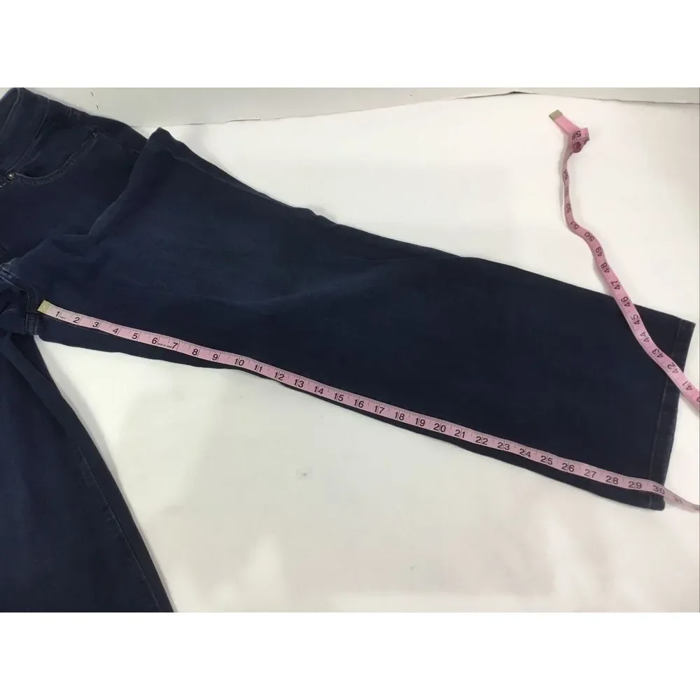 IZOD Just Right Bootcut Jeans women Size 14 stretch Blue‎ med rise embroidered
